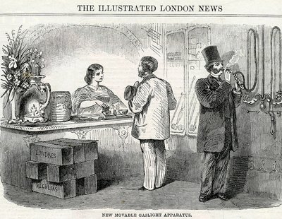 Ny rörlig gasljusapparat, från London Illustrated News. av English School