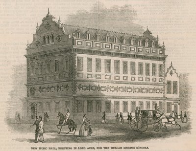 Ny musikhall, uppförd i Long Acre, för Hullah Singing Schools av English School