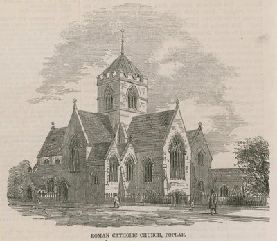 Nya romersk-katolska kyrkan nära West India Docks av English School