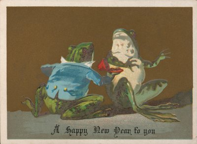 Nyårskort (chromolitho) av English School