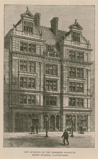 Ny byggnad av Birkbeck Institute, Breams Buildings, Chancery Lane, London av English School