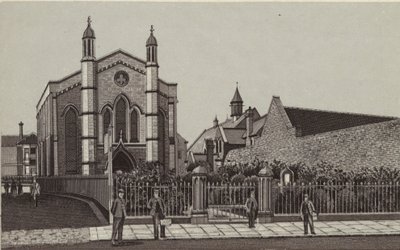 Newbury: Wesleyan Church  Schools (litografi) av English School