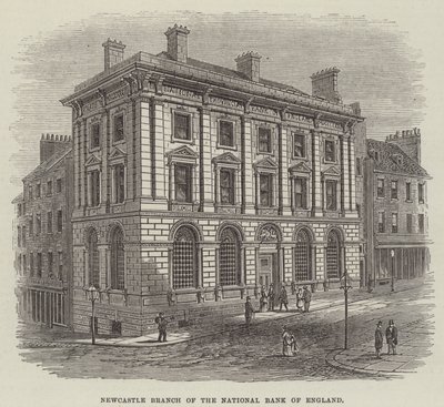 Newcastle Branch av National Bank of England (gravyr) av English School
