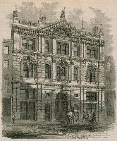 Nyuppförda kontor för Peninsular and Oriental Steam Navigation Company, Leadenhall Street, London av English School