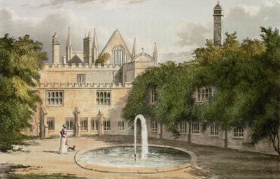Newstead Abbey, från R. Ackermanns (1764-1834) Repository of Arts, 1827 (färggravyr) av English School
