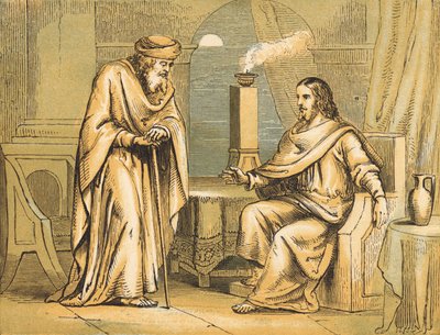 Nikodemus (färgad gravyr) av English School