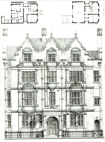 No.70 Ennismore Gardens, South Kensington, från The Building News, 23 juli 1886 av English School