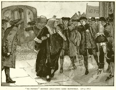 Inga Popery Rioters attackerar Lord Mansfield av English School
