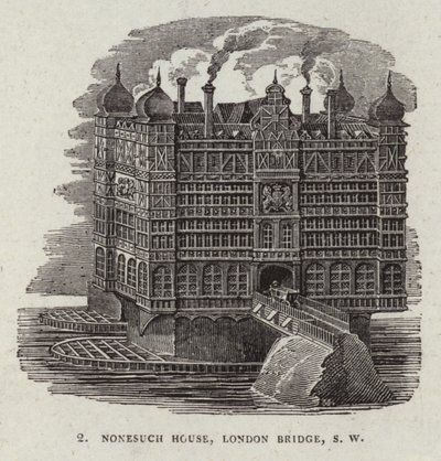Nonesuch House på Old London Bridge av English School