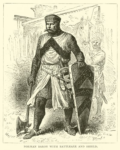 Norman Baron med stridsyxa och sköld av English School