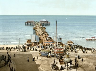 North Pier, Blackpool (handfärgat foto) av English School