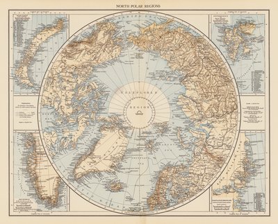 Norra polartrakterna (färglitografi) av English School