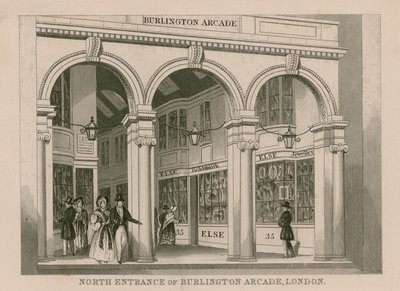 Norra ingången till Burlington Arcade, London av English School