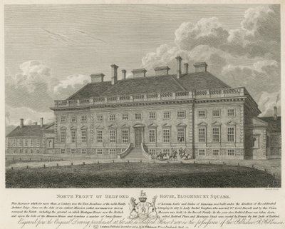 Norra framsidan av Bedford House, Bloomsbury Square, London av English School