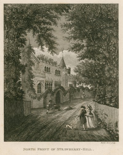Norr framsidan av Strawberry Hill, Twickenham, London av English School