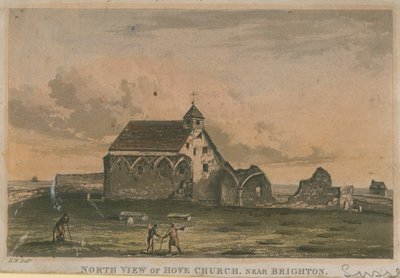Norr utsikt över Hove kyrka av English School