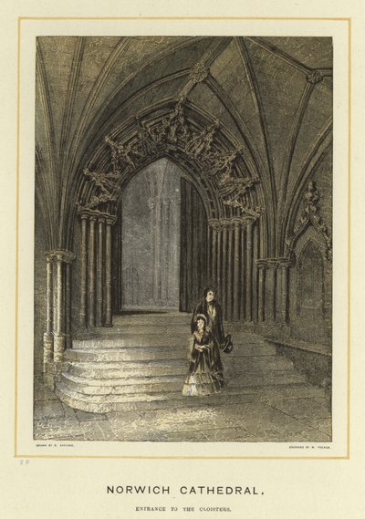 Norwich Cathedral, ingången till klostret av English School