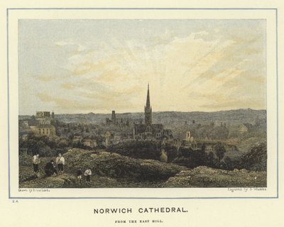 Norwich Cathedral, från East Hill av English School
