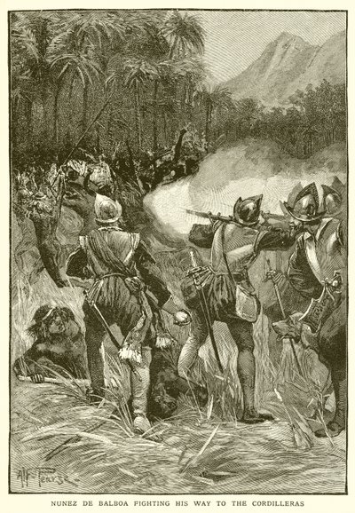 Nunez de Balboa kämpar sig till Cordilleras av English School