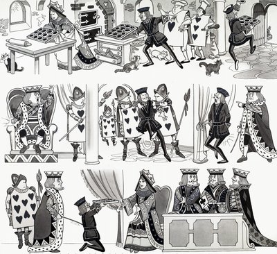 Nursery rhyme illustration: Queen of Hearts av English School