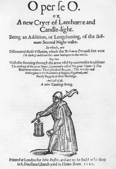 O per se O, or A New Cyer of Lanthorne and Candle-Light, titelsida från en bok, tryckt av John Busbie, 1612 av English School