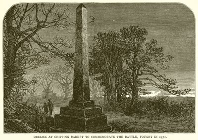 Obelisk vid Chipping Barnet för att fira slaget, utkämpat 1471 av English School