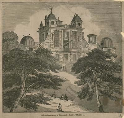 Observatoriet i Greenwich, London, byggt av Charles II av English School