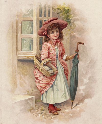 Iväg till marknaden (färg litho) av English School