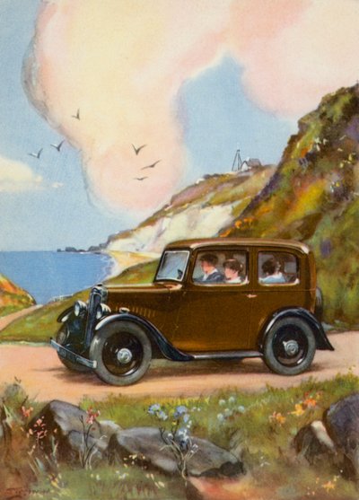 Iväg till havet (färg litho) av English School