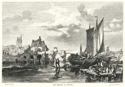 Gamla bron vid Angers (gravyr) av English School