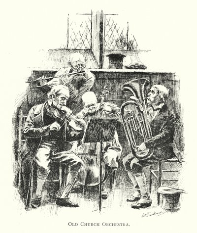 Old Church Orchestra (litho) av English School