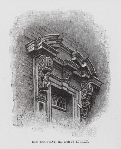 Gamla dörröppningen, 24, Carey Street (litografi) av English School