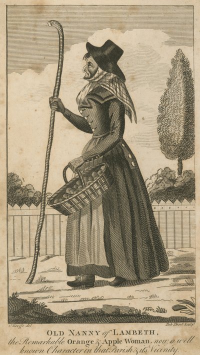 Old Nanny of Lambeth, den märkliga apelsin- och äppelkvinnan av English School