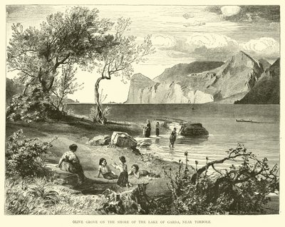 Olive Grove på stranden av Gardasjön, nära Torbole av English School