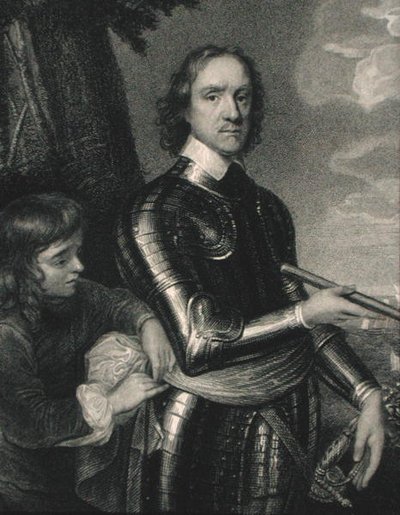 Oliver Cromwell (1599-1658) från "The Gallery of Portraits", publicerad 1833 (gravyr) av English School