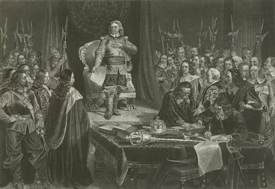 Oliver Cromwell vägrar Englands krona, 1657 av English School
