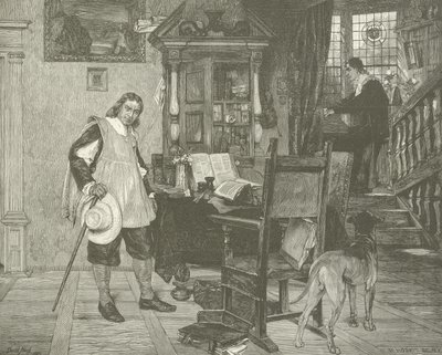 Oliver Cromwell besöker Milton av English School