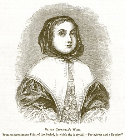 Oliver Cromwells fru, illustration från The Pictorial History of England av English School