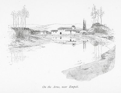 Vid floden Arno, nära Empoli (litografi) av English School
