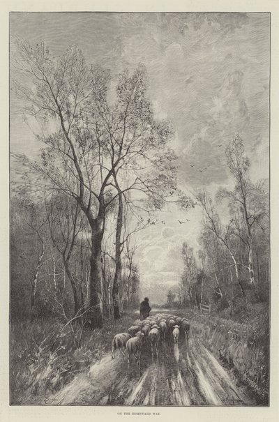 På vägen hem (gravyr) av English School