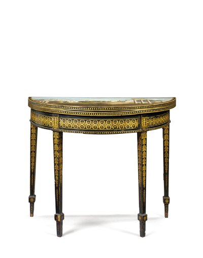 Ett av ett par George III te-bord, möjligen irländskt, ca 1780 av English School