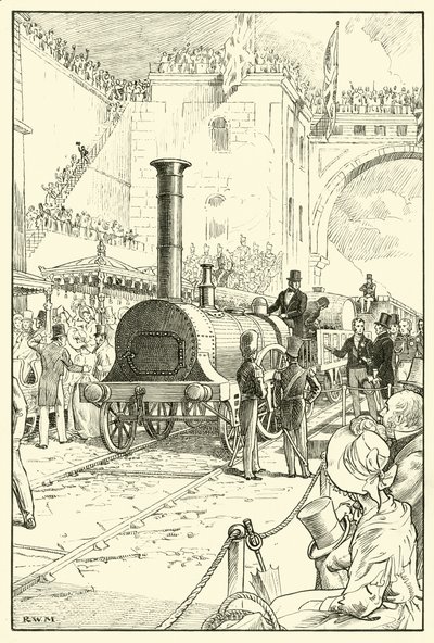 Invigning av Liverpool & Manchester Railway (bläck på papper) av English School
