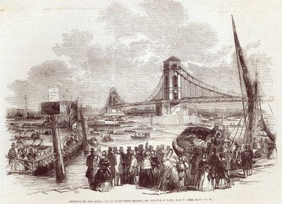 Invigning av Hungerford Suspension Bridge, från 