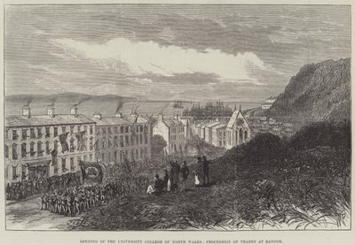Invigning av University College of North Wales, Procession of Trades at Bangor (gravyr) av English School