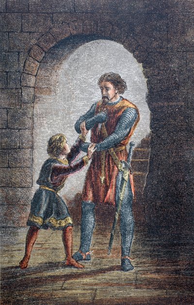 "Eller Hubert, om du vill, skär ut min tunga, så jag kan hålla ögonen", 1890 av English School