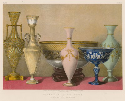 Ornamental Glass Group av M Maes från Clichy la Garenne av English School