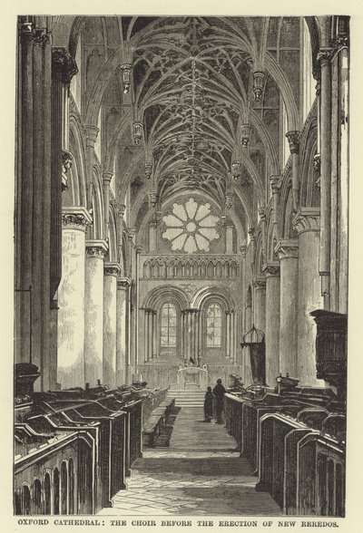 Oxford Cathedral, kören före uppförandet av nya reredos av English School