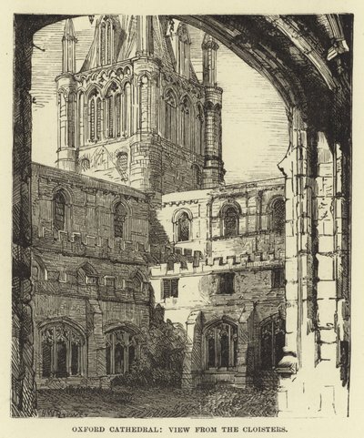Oxford Cathedral, utsikt från klostret av English School