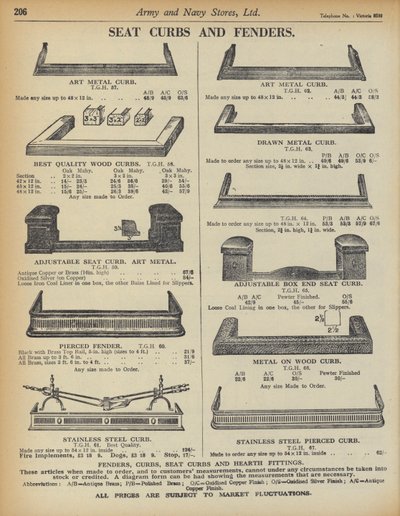 Sida från Army and Navy Stores Catalogue av English School