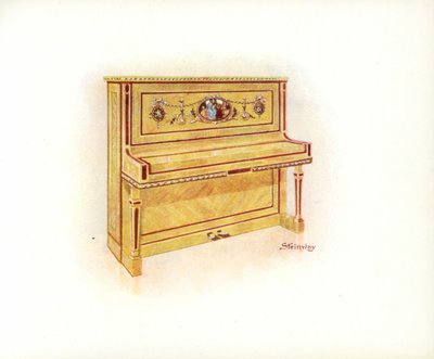 Sida från Steinway & Sons Art Catalog (färg litho) av English School